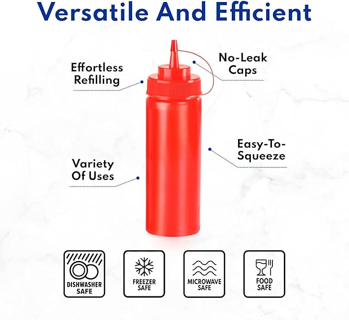 New Star Foodservice 533746 Squeeze Bottles, Wide Mouth, 32 oz - Image 8
