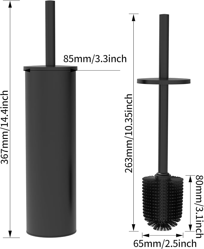 Toilet Brush and Holder Set, 2 Pack Stainless Steel Toilet Bowl Brush - Image 7