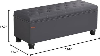 SONGMICS Storage Ottoman, Storage Bench, Tufted Entryway Bedroom Bench - Image 3