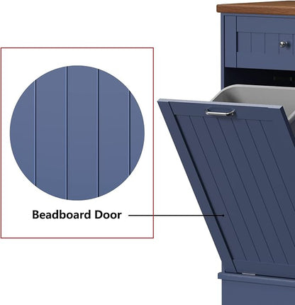 Betterhood Tilt Out Trash Cabinet 10 Gallon Wooden Free Standing Laundry Sorter - Image 7