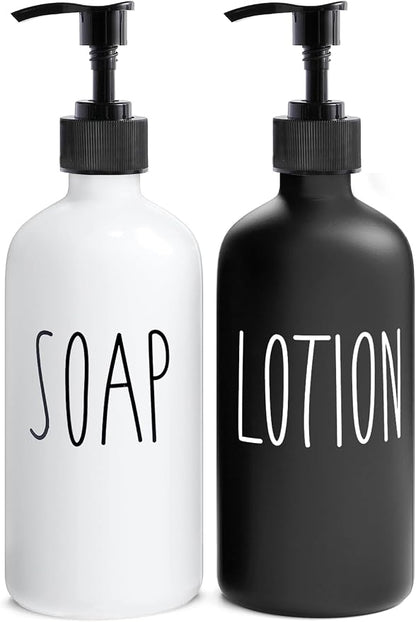 MOMEEMO Soap Dispenser Bathroom Set, Contains Hand and Lotion Dispenser by MOMEEMO