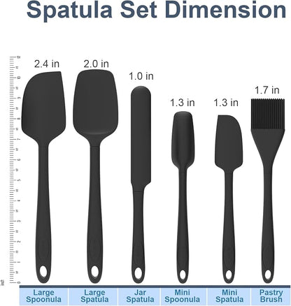 Silicone Spatula Set, 6 Pieces Food Grade Kitchen Utensils - Image 2