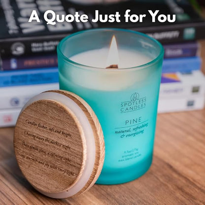 Pine Candle - 9.7 oz /275g 45-55 Hours Burn Time in Green Frosted Glass Jar - - Image 6
