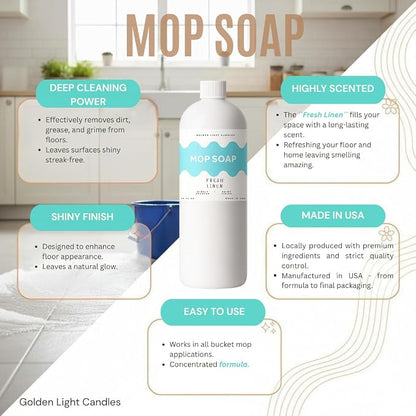 Mop Soap – Highly Scented Luxury Floor Cleaner Concentrate – Fresh Linen Scent - Image 3