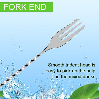 BRIOUT 2 Pcs Bar Spoon, 12 Inches Long Handle Drink Stirrer, Stainless Steel - Image 5