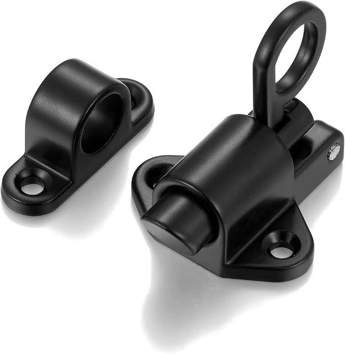 4 Packs Self-Closing Latches，Black Spring Door Lock，Resilient Bolt Latch - Image 6