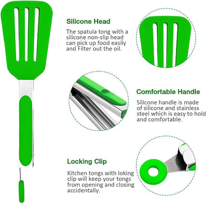Small Silicone Serving Tongs Set of 3, Mini Tongs - Image 4