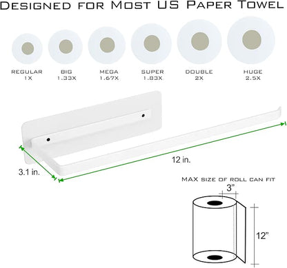 Magnetic Paper Towel Holder, Heavy Duty Strong Magnet Backing, 12” x 3” - Image 2
