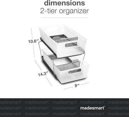 madesmart Premium 2 Tier Organizer, Under Cabinet Storage - Image 3