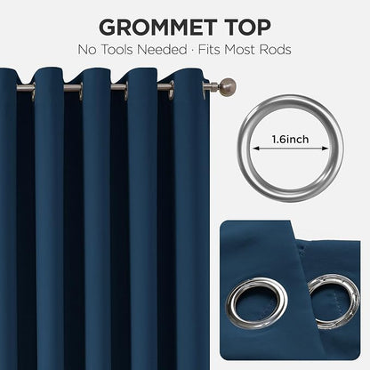 Joydeco Blackout Patio Sliding Door Curtains 96 Inches Long, Grommet Privacy - Image 7