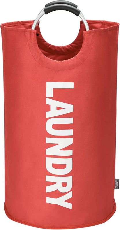 DOKEHOM 125L X-Large Collapsible Washing Laundry Basket Bag (7 Colors) for Bedroom, Fabric (Red, XL)