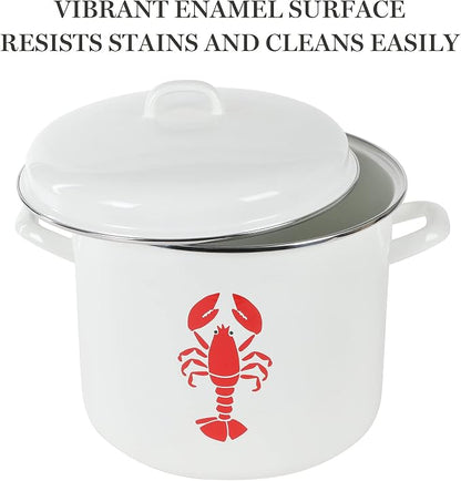 Martha Stewart 16-Quart Enamel on Steel Scratch-Resistant Lobster Stock Pot – - Image 4