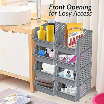 Skywin Plastic Stackable Storage Bins - Image 4