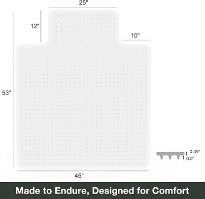 Chair Mat for Carpet, Beveled Edge Vinyl Mat - Image 2