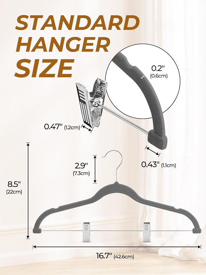 HOUSE DAY Velvet Skirt Hangers 12 Pack, Space Saving Slim Shorts Hanger - Image 8