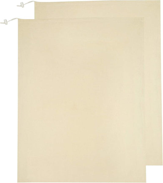 Urban Villa Laundry Bags 2 Pack Canvas Dirty Clothes Travel Laundry Bag|Machine Washable|Reusable College Hostel Liner Bag for Garments with Drawstring Closure - Size 28 x 36 Inches