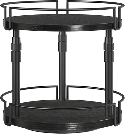 HOOBRO Lazy Susan Organizer Spice Rack, 2-Tier Height Adjustable Rotating Lazy by HOOBRO