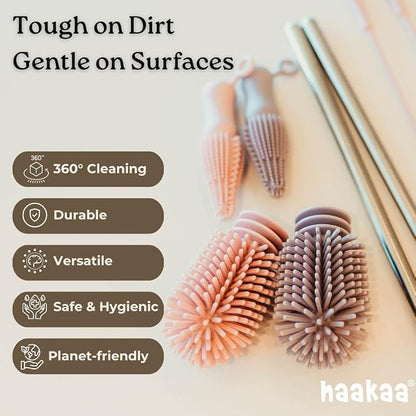 Haakaa Silicone Cleaning Brush Kit – Household Cleaning Brushes - Image 2