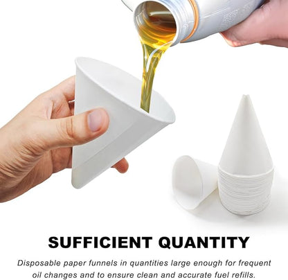 DXNQ 30PCS Disposable Engine Oil Funnels, Paper Cone Funnel Motor Oil Funnel - Image 5