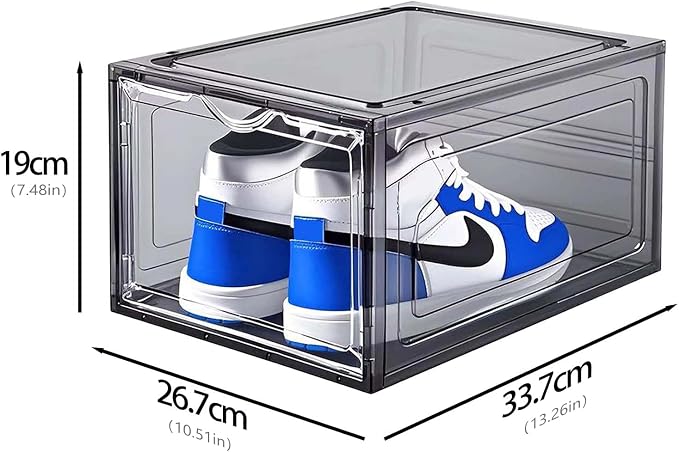 Upgraded Shoe Storage Organizer 6 Pack Clear Plastic Stackable Shoe Box - Image 2