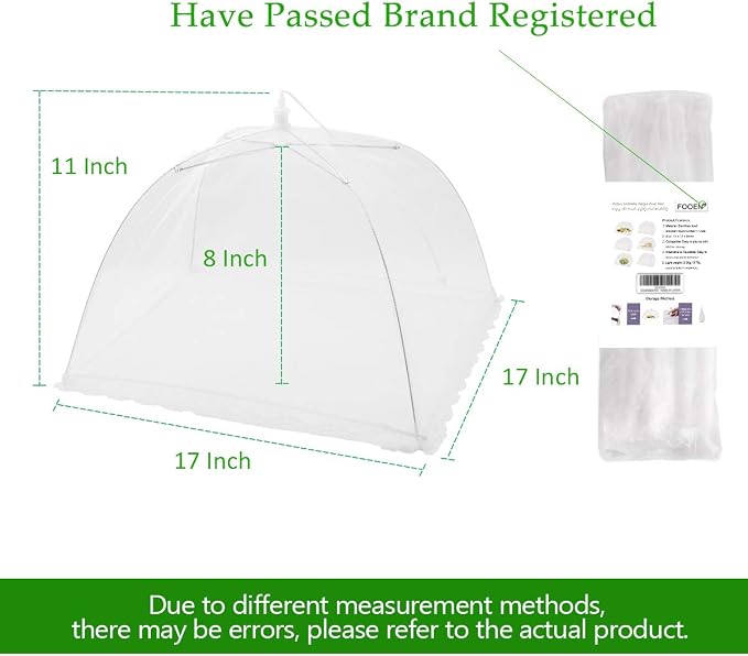 Pop-up Picnic Food Tent Covers, 17x17Inch Foldable Mesh Screen Food Covers - Image 7