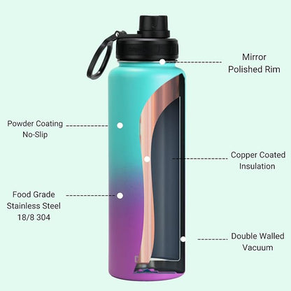 DRINCO Stainless Steel Water Bottle Spout Lid Vacuum Insulated Double Wall - Image 4