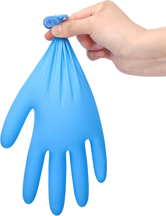 TitanFlex Heavy-Duty Blue Nitrile Gloves, Fully Textured, Mechanic Disposable - Image 8