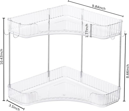 2-Tier Corner Bathroom Organizer Countertop - Image 2