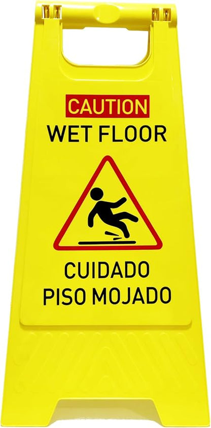 3-Pack Caution wet floor sign, 24 in. Height, Bright Yellow Double-Sided - Image 5