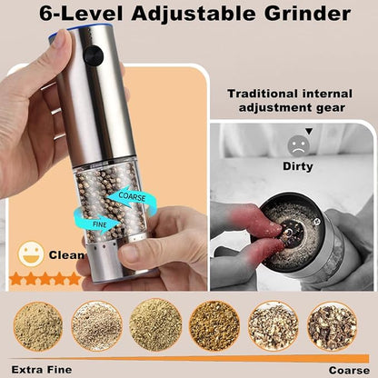 Rechargeable Electric Salt and Pepper Grinder Set, Upgraded Larger Capacity - Image 2