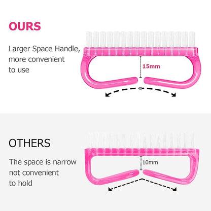 Handle Grip Nail Brush, Hand Fingernail Brush Cleaner Scrubbing Kit Pedicure - Image 2
