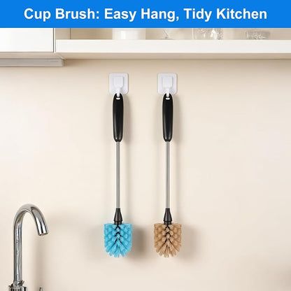 2 Pack Water Bottle Brush, 15-inch Long Handle Cleaning Brush, Kitchen Scrubber - Image 7