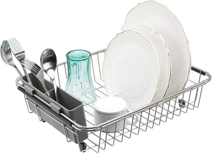 SANNO Expandable Dish Drying Rack, Dish Drainer, Dish Plate Holder Basket in - Image 8