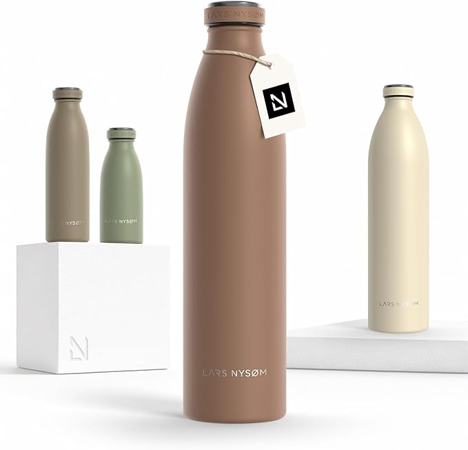LARS NYSØM Stainless Steel Insulated Water Bottle 12oz 17oz 25oz 34oz 51oz | by LN
