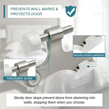 24 Pack Hinge Pin Brushed Nickel Door Stopper, Adjustable Heavy Duty Hinge Pin - Image 3