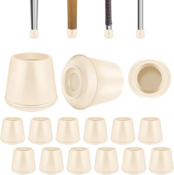1-1/8" Round Rubber Chair Leg Tips Caps, Chair Leg Floor Protectors, Non-Slip by VOCOMO