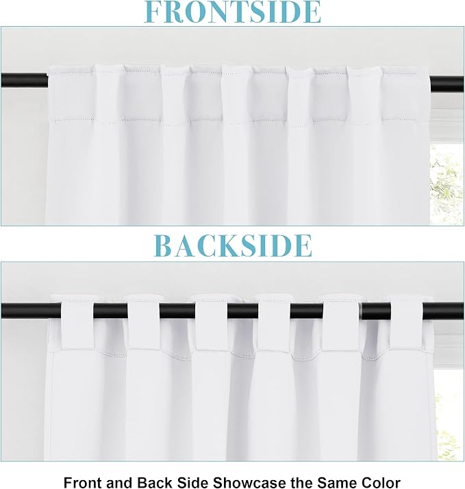 RYB HOME Small Window Curtains Blackout, Privacy Thermal Insulating Drapes - Image 2