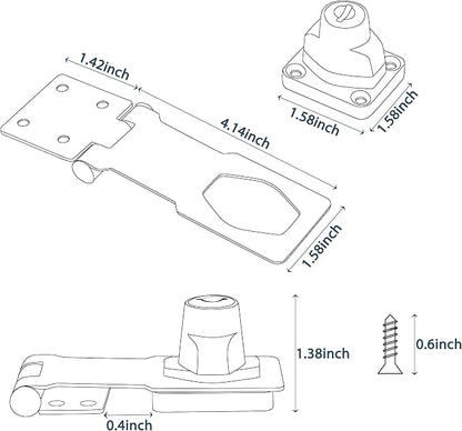 Alise Keyed Hasp Lock, 4 Inch Safety Packlock Clasp Hasp Lock Latch - Image 2