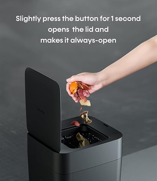 TOWNEW T1S 4.1 Gallon Automatic Self-Sealing and Self-Changing, Motion Sense Activated Trash Can, 2024 Upgrade Smart Garbage Can with Lid for Kitchen Bathroom Office, Black