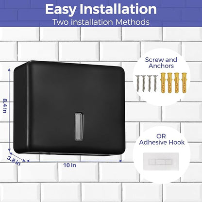 2-Pack Multifold Paper Towel Dispenser Wall Mount – Large Capacity C-Fold - Image 3