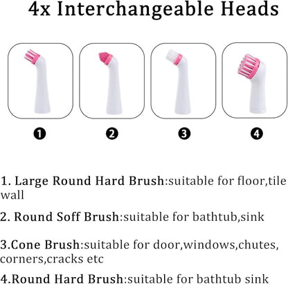 Electric Cleaning Brush with 4 in 1 Multiple Brush Heads, Indoor Household - Image 3