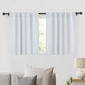 RYB HOME Room Darkening Kitchen Curtains 2 Panels Set,Thermal Insulated Small Window Treatment Heavy Duty Privacy Tiers for Laundry Bedroom Bathroom, Greyish White, W42 x L36 inch