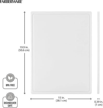 FARBERWARE Extra-Large Plastic Cutting Board, 15x20 Inch Dishwasher-Safe - Image 4