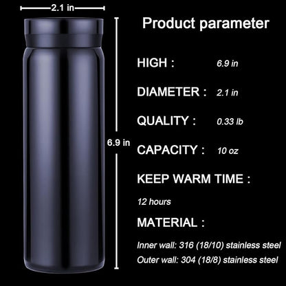 10oz Mini Water Bottle Stainless Steel Thermos Small Flask - Image 2