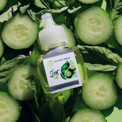Scent Fill 100% Natural Cucumber Basil Plug in Air Freshener, Scented Oil - Image 4