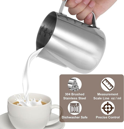 Milk Frothing Pitcher, Milk Steaming Frother Cup, Barista Cappuccino Latte Art - Image 5