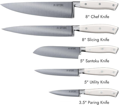 Yatoshi Knives Yatoshi Magnetic Kitchen Knife Block Set 6 Pcs White - Image 2