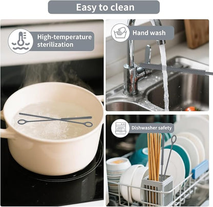 4PCS Silicone Straw Cleaner Brush, Reusable Straw Brush Extra Long - Image 6