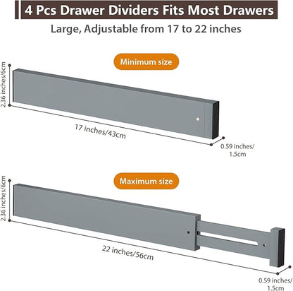 4 PCS Drawer Divider, Expandable Separators - Image 2