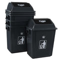 8 Gallon Plastic Kitchen Trash Can with Swing Lid, Rectangular Office Garbage Can, Gray(Pack of 4)
